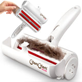 Chom Chom Roller Pet Hair Remover and Reusable Lint Roller - ChomChom Cat and Dog Hair Remover for Furniture, Couch, Carpet, Clothing and Bedding - Portable, Multi-Surface Fur Removal Tool White